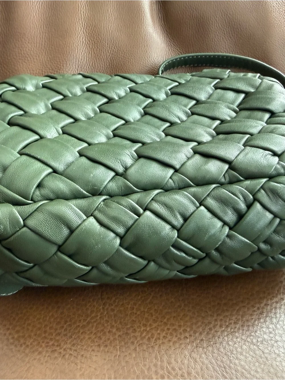 Clare V Army Midic Sac -Puffy Woven Leather